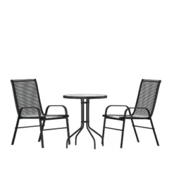 Emma And Oliver Three Piece Patio Table Set With Round Metal Frame Table With Tempered Glass Top And Two Flex Comfort Stacking Chairs 22 Emma And Oliver Three Piece Patio Table Set With Round Metal Frame Table With Tempered Glass Top And Two Flex Comfort Stacking Chairs -Home office GUEST efd6e2a8 9b87 4b39 b7f6 df041b587822