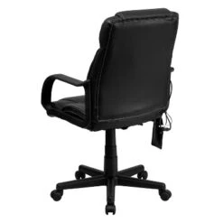 Emma And Oliver Mid-Back Ergonomic Massaging Black LeatherSoft Executive Swivel Office Arm Chair -Home office GUEST f0661c45 cd9d 48a7 9eb9 b47335e0fc90