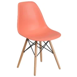 Emma And Oliver Plastic Accent Dining Chair With Wooden Legs -Home office GUEST f2f9a13f 0946 4f25 9c2e 7012ec34cd9c