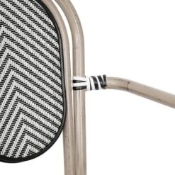 Emma & Oliver Massalia Set Of Four Indoor/Outdoor Stacking Thonet Bistro Style Chairs With Arms, Textilene Seat And Bamboo Finished Metal Frame -Home office GUEST f34ddab7 cf1d 421c 91b4 530aa9f9ef98