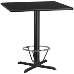Emma And Oliver 42" Square Laminate Bar Table With 33"x33" Foot Ring Base -Home office GUEST f3699dfc 15be 44ef 9839 b7de11373aa4