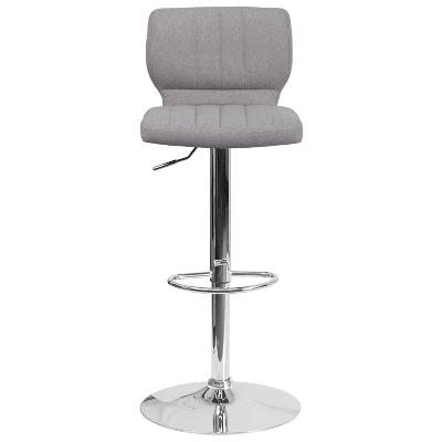 Emma And Oliver 2 Pack Contemporary Vinyl Adjustable Height Barstool With Vertical Stitch Back And Chrome Base 9 Emma And Oliver 2 Pack Contemporary Vinyl Adjustable Height Barstool With Vertical Stitch Back And Chrome Base - Image 9