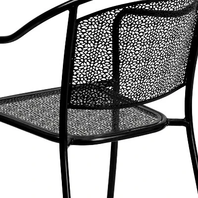 Emma And Oliver Commercial Grade 5 Pack Indoor-Outdoor Steel Patio Arm Chair With Round Back 6 Emma And Oliver Commercial Grade 5 Pack Indoor-Outdoor Steel Patio Arm Chair With Round Back - Image 6