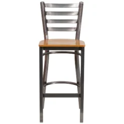 Emma And Oliver Clear Coated Ladder Back Metal Restaurant Dining Barstool -Home office GUEST f4b6aa94 d2c6 46b2 a653 ddf7977e04c7