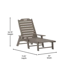 Emma And Oliver Poly Resin Adjustable Adirondack Lounger With Swivel Cup Holder For Indoor/Outdoor Use -Home office GUEST f537ada8 abb1 46ee b38f 5edd5742ce2a