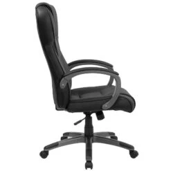 Emma And Oliver High Back Black LeatherSoft Swivel Office Chair Titanium Nylon Base/Loop Arms -Home office GUEST f585886a 0947 49f7 82e1 94a3ad02bb50