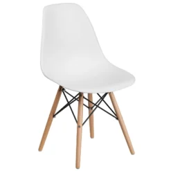 Emma And Oliver Plastic Accent Dining Chair With Wooden Legs -Home office GUEST f6415e9f 3428 4563 a81b 16dfbe23fb0b