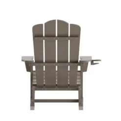 Emma And Oliver Adirondack Rocking Chair With Cup Holder, Weather Resistant HDPE Adirondack Rocking Chair In Brown -Home office GUEST f739b804 4248 4d7d 8762 81579ea3e952