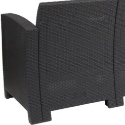 Emma And Oliver Faux Rattan Sofa With All-Weather Cushions -Home office GUEST f76590b2 3bfc 44c8 bef2 4ab66a93ead5