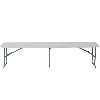 Emma And Oliver 10.25"Wx71"L Portable Bi-Fold Granite White Plastic Bench 6 Emma And Oliver 10.25"Wx71"L Portable Bi-Fold Granite White Plastic Bench - Image 6
