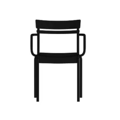 Emma And Oliver Powder Coated Steel Stacking Dining Chair With Arms And 2 Slat Back For Indoor-Outdoor Use -Home office GUEST f96c0c46 0fa4 4a78 af4a 2228a445ed85