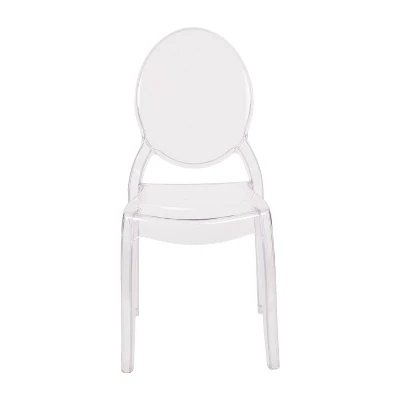 Emma And Oliver Set Of 4 Multifunctional Transparent Polycarbonate Resin Stacking Accent Chair With Extra Wide Seat For Vanity, Dining Room, Bedroom & Outdoor Events 11 Emma And Oliver Set Of 4 Multifunctional Transparent Polycarbonate Resin Stacking Accent Chair With Extra Wide Seat For Vanity, Dining Room, Bedroom & Outdoor Events - Image 11