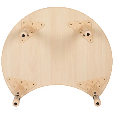 Emma And Oliver 25.125"W X 35.5"L Crescent Natural Plastic Adjustable Activity Table-Seats 4 6 Emma And Oliver 25.125"W X 35.5"L Crescent Natural Plastic Adjustable Activity Table-Seats 4 - Image 6