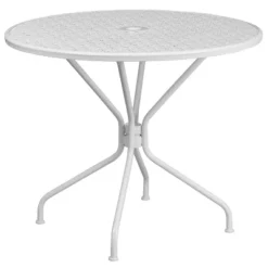Emma And Oliver Commercial Grade 35.25" RD Indoor-Outdoor Steel Patio Table - Umbrella Hole 22 Emma And Oliver Commercial Grade 35.25" RD Indoor-Outdoor Steel Patio Table - Umbrella Hole -Home office GUEST fb42bce3 2b73 45eb ba83 db159e2a1d7c