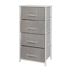 Emma And Oliver 4 Drawer Vertical Storage Dresser With Wood Top & Fabric Pull Drawers -Home office GUEST fbf673cf 0bef 4a4e 812e 14b9f25390b2