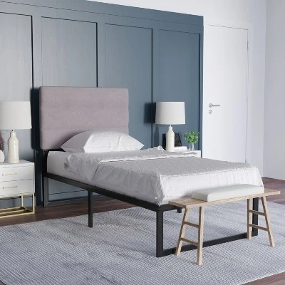 Emma And Oliver Modern Upholstered Headboard With Horizontal Line Stitching And Adjustable Height Rails 1 Emma And Oliver Modern Upholstered Headboard With Horizontal Line Stitching And Adjustable Height Rails