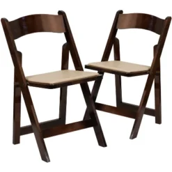 Emma And Oliver 2 Pack Wedding Party Event Wood Folding Chair With Vinyl Padded Seat -Home office GUEST fd40b519 5a3b 4bb3 879d cb65b5a0260b