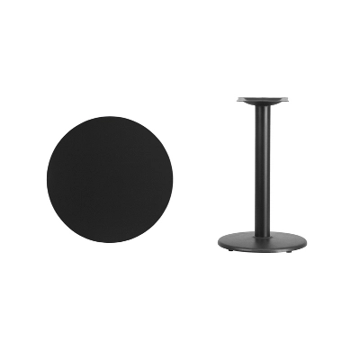 Emma And Oliver 24" Round Laminate Table Top With 18" Round Table Height Base 1 Emma And Oliver 24" Round Laminate Table Top With 18" Round Table Height Base