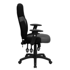 Emma And Oliver High Back Ergonomic Black/Gray Mesh Swivel Task Office Chair W/ Adjustable Arms -Home office GUEST ff9f4fac 5b07 4587 9ee9 60fd94abbfc0